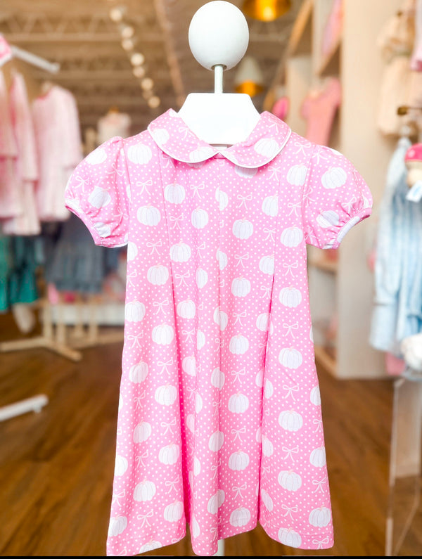Penny pleat knit dress pink pumpkins
