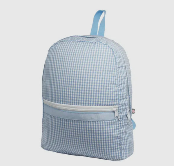 Baby Blue Gingham Medium Backpack