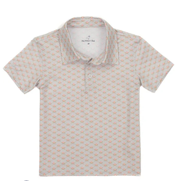 Boys inlet polo baseball shield