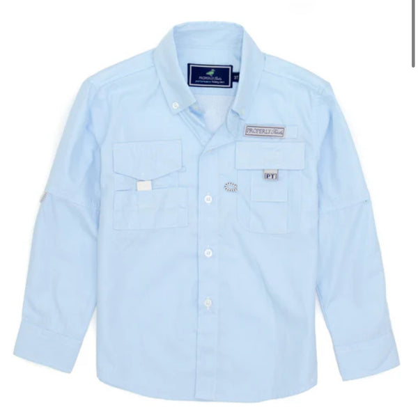 Boys Performance fishing shirt aqua
