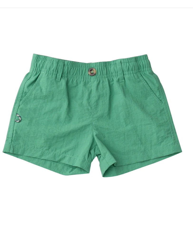 Boys outrigger short-green spruce