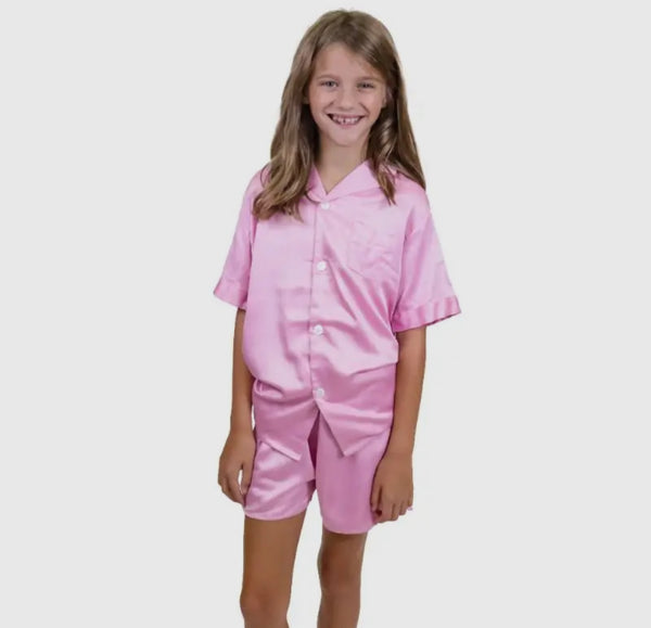 Pink Graceful Satin Lounge set