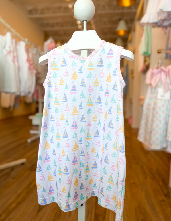 Ann Dress-Sailboat Party Pink