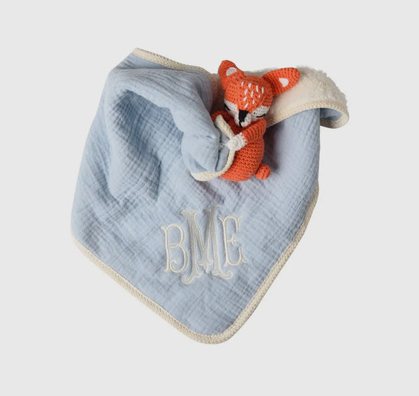 Fox Lovie with Crocheted Rattle