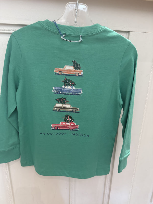 Long Sleeve Cotton Shirt-Green Spruce