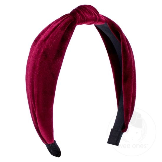 Velvet Wrapped Headband-cranberry