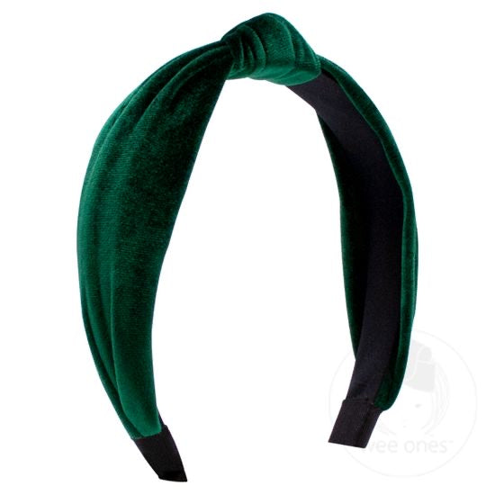 Velvet Wrapped Headband-Green