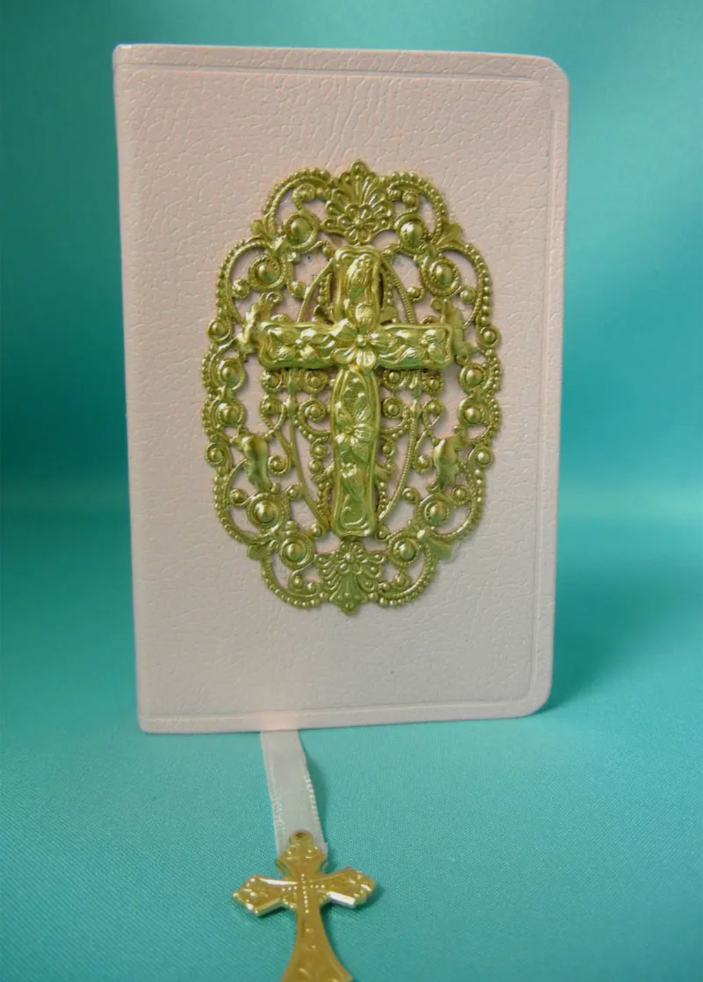 Baby Bible with Ornate Cross-Pink