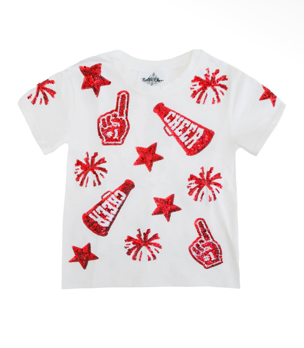 Red and White Cheer Shirt