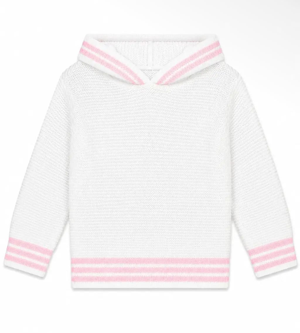 Pink Hooded Zip Back Sweater