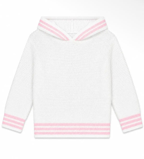 Pink Hooded Zip Back Sweater