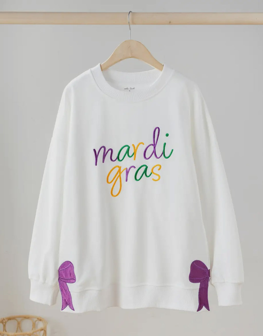 Women’s Mardi Gras Sweatshirt with Side Bow