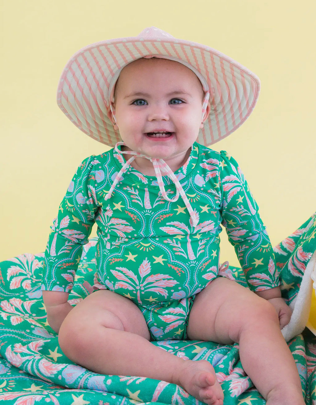 Baby Girl Coconut Long Sleeve Rash Guard Swimsuit