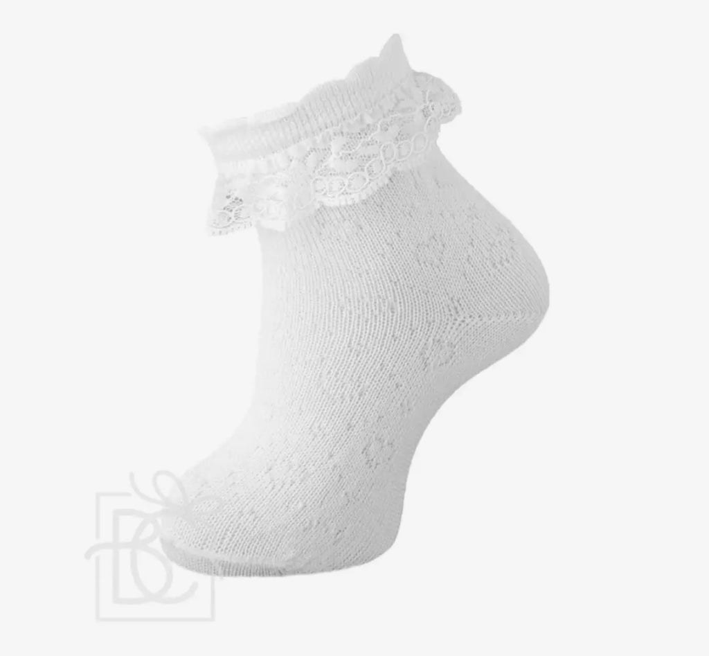 Fine Openwork Scottish Yarn Socks with lace