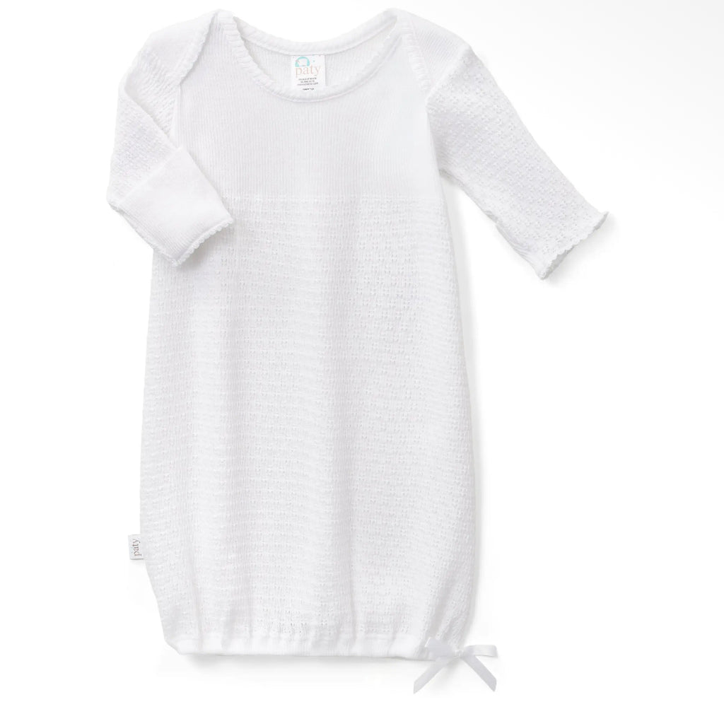Overlap Gown-White-no bow