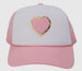 Chenille Heart Trucker Hat(Blue or Pink)