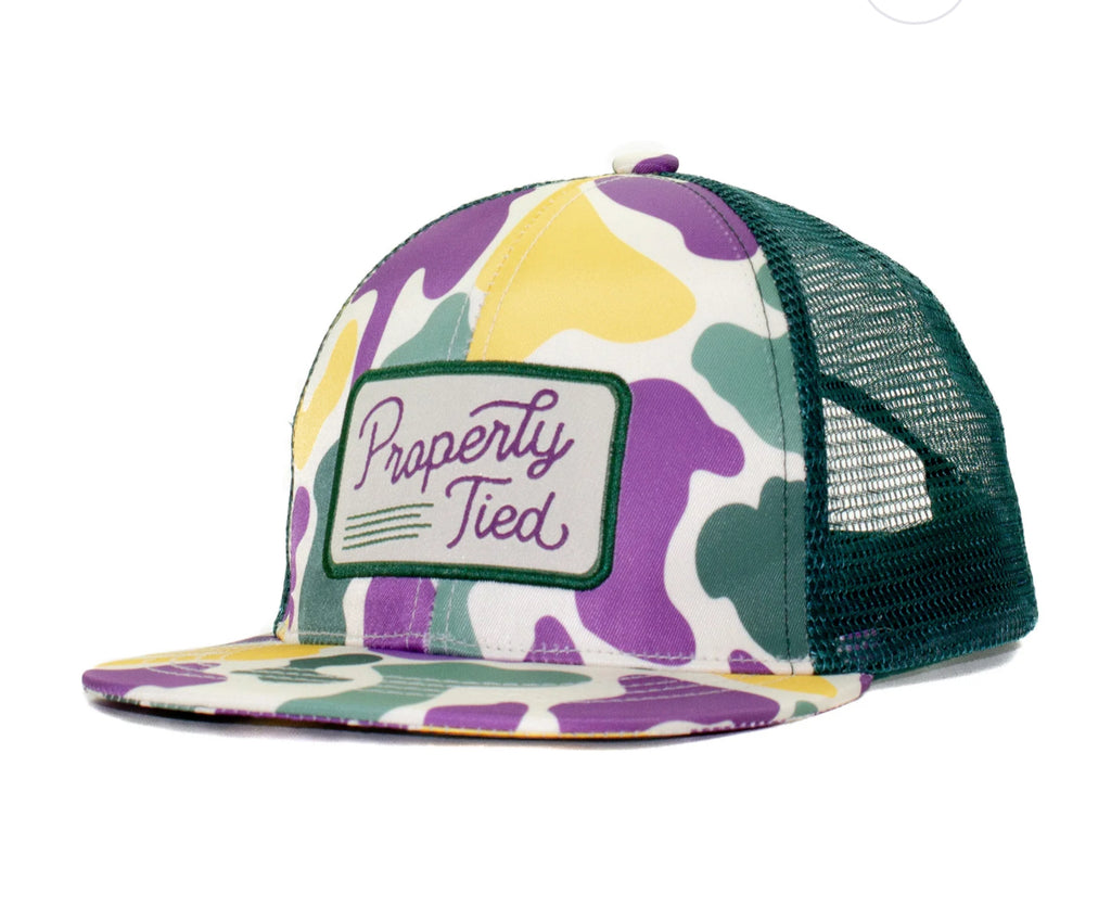 Boy’s Trucker Hat-Mardi Gras Camo
