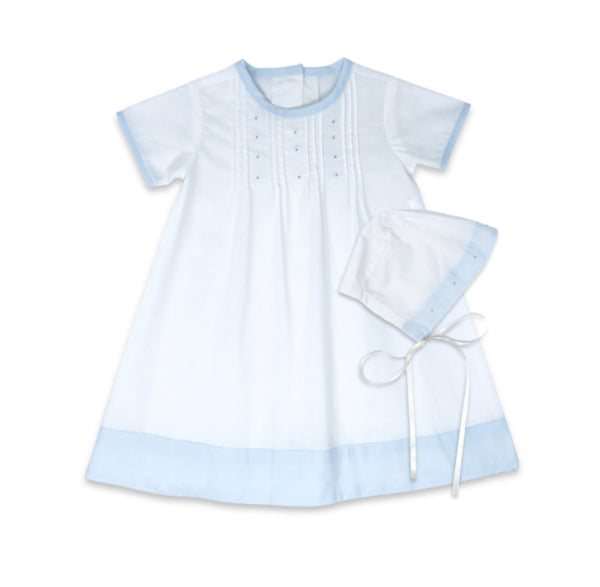 1956 Daygown Set-Blessings White, Blue Batiste