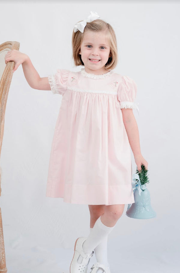 Tiny Town Dress-Pink Holly Bell