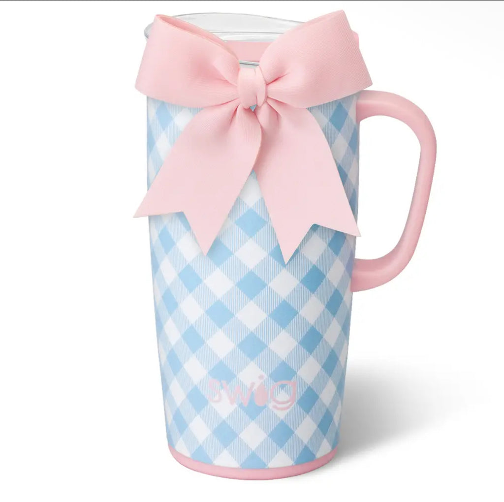 Gingham Travel Mug