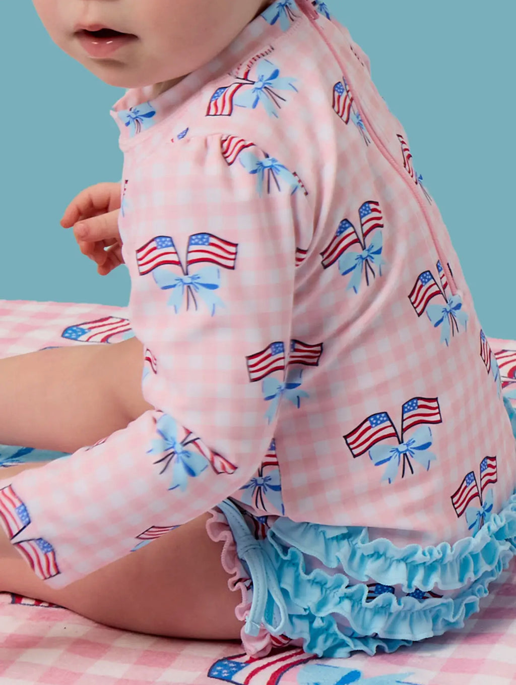 Baby Girl One Piece Rashguard Swimsuit