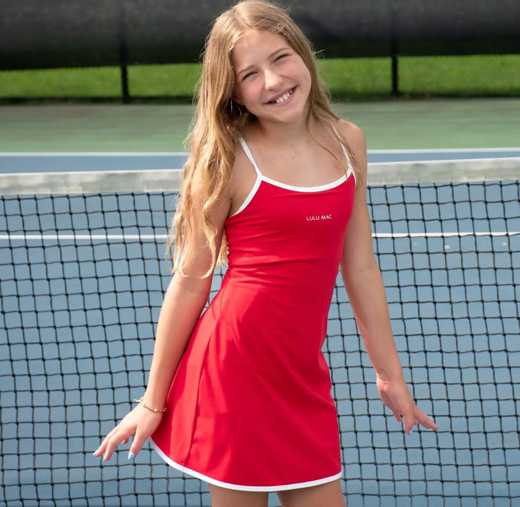 Athletic Dress-Red/White