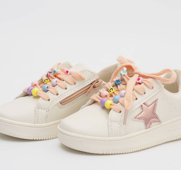 Girls star shimmer pink sneaker