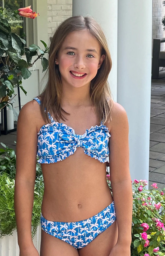 Two piece bandeau swim palms