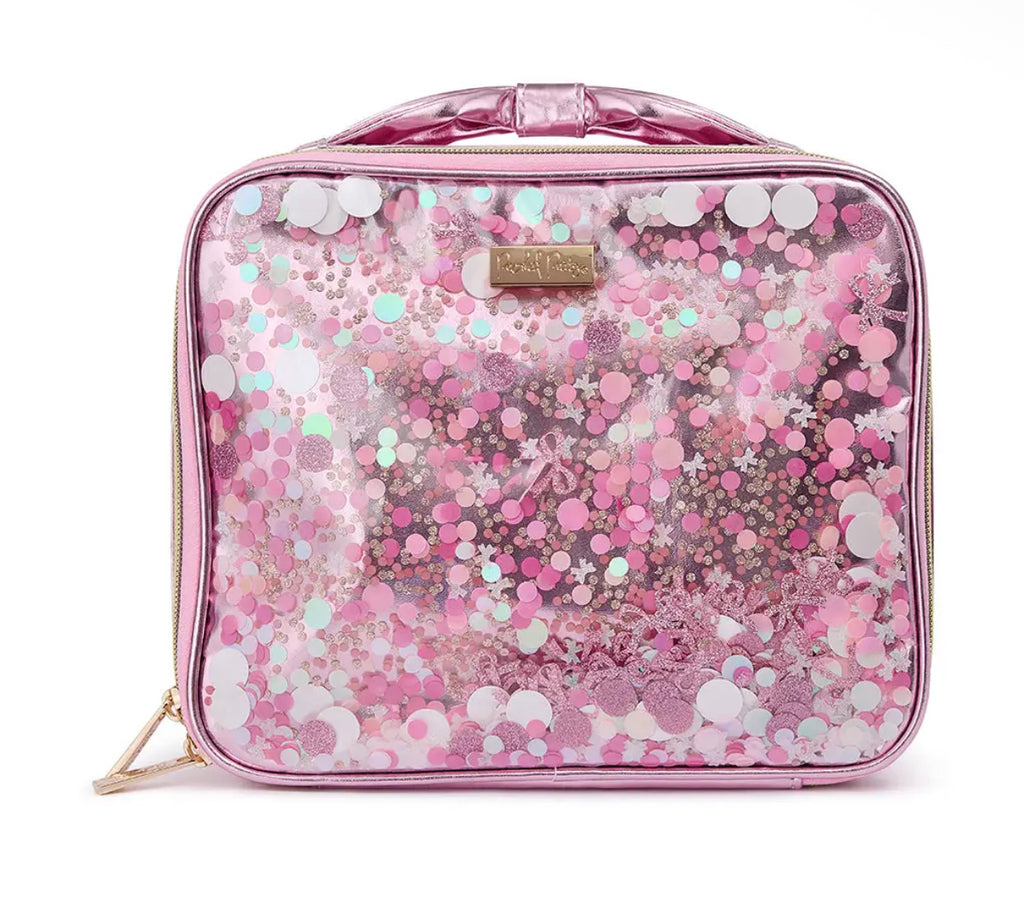 Pink bows & confetti lunchbox