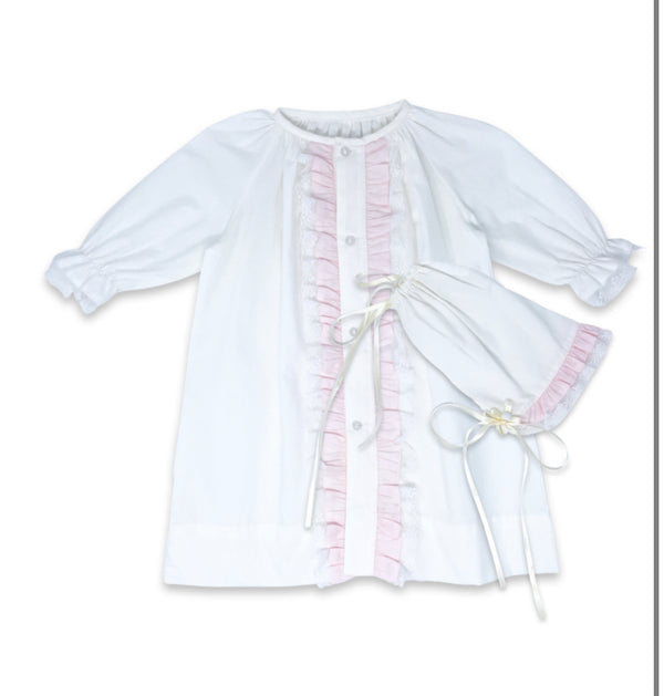 Timeless Daygown Set-White, Pink