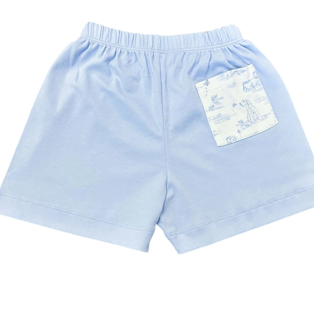 Conrad blue knit puppy shorts