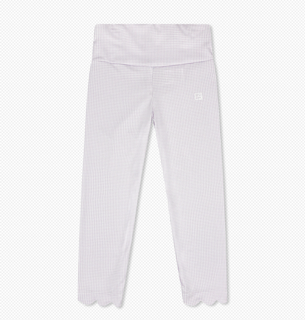 Sadie Scallop Legging-Petal Purple Minigingham