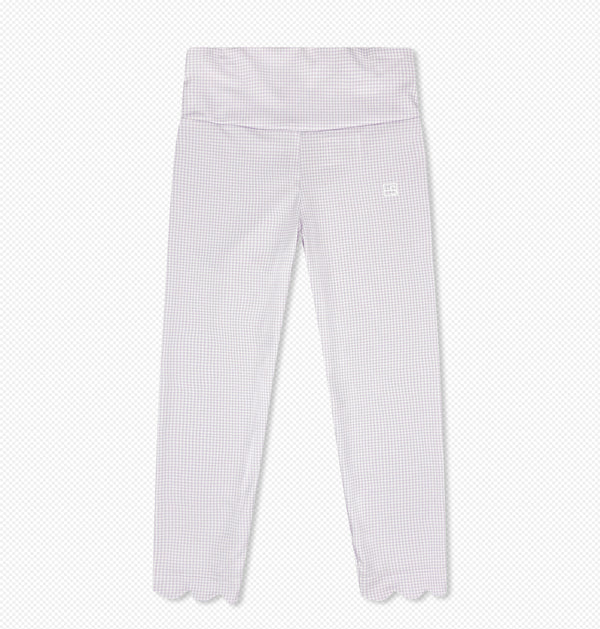 Sadie Scallop Legging-Petal Purple Minigingham