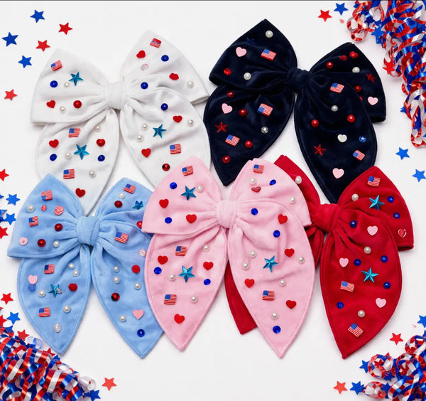 USA Hooray Hair Bow
