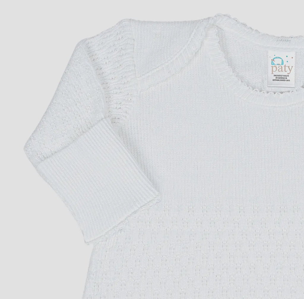 Paty Knit Overlap Gown-White