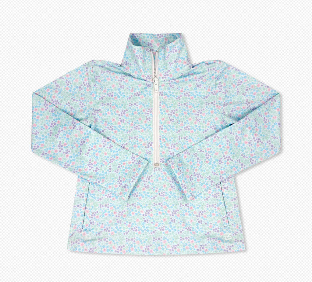 Heather Half Zip-Frosted Floral
