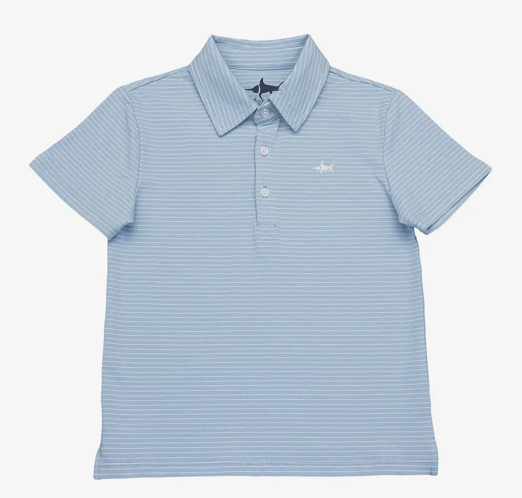 Banks Polo-Light Blue and white stripe