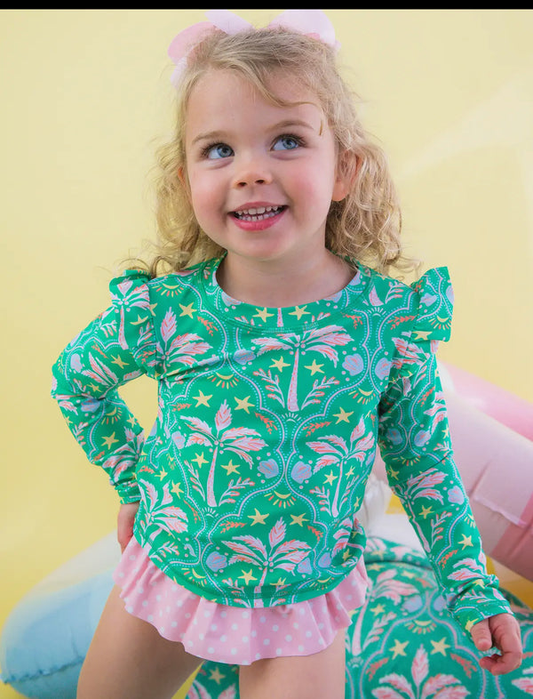 Coconut Cabana Flutter Long Sleeve Rash Guard