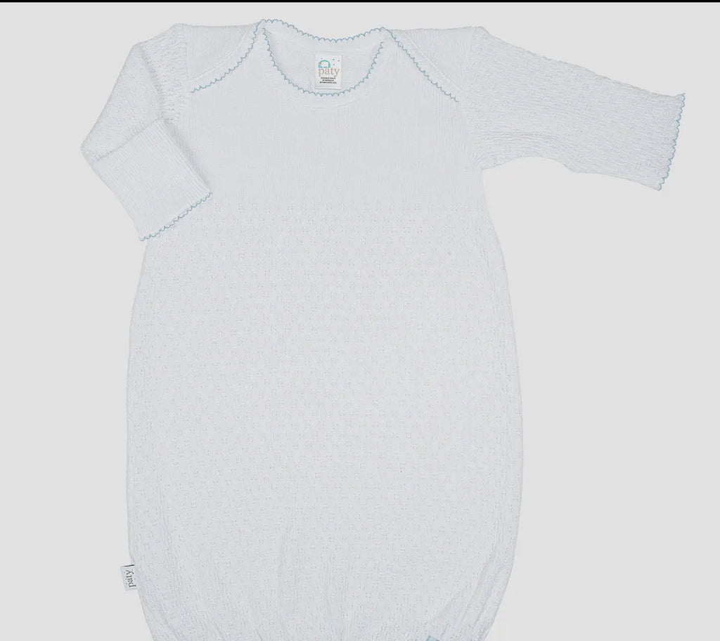 Paty Knit Overlap Gown-Blue