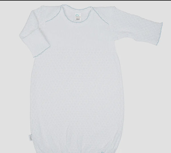 Paty Knit Overlap Gown-Blue