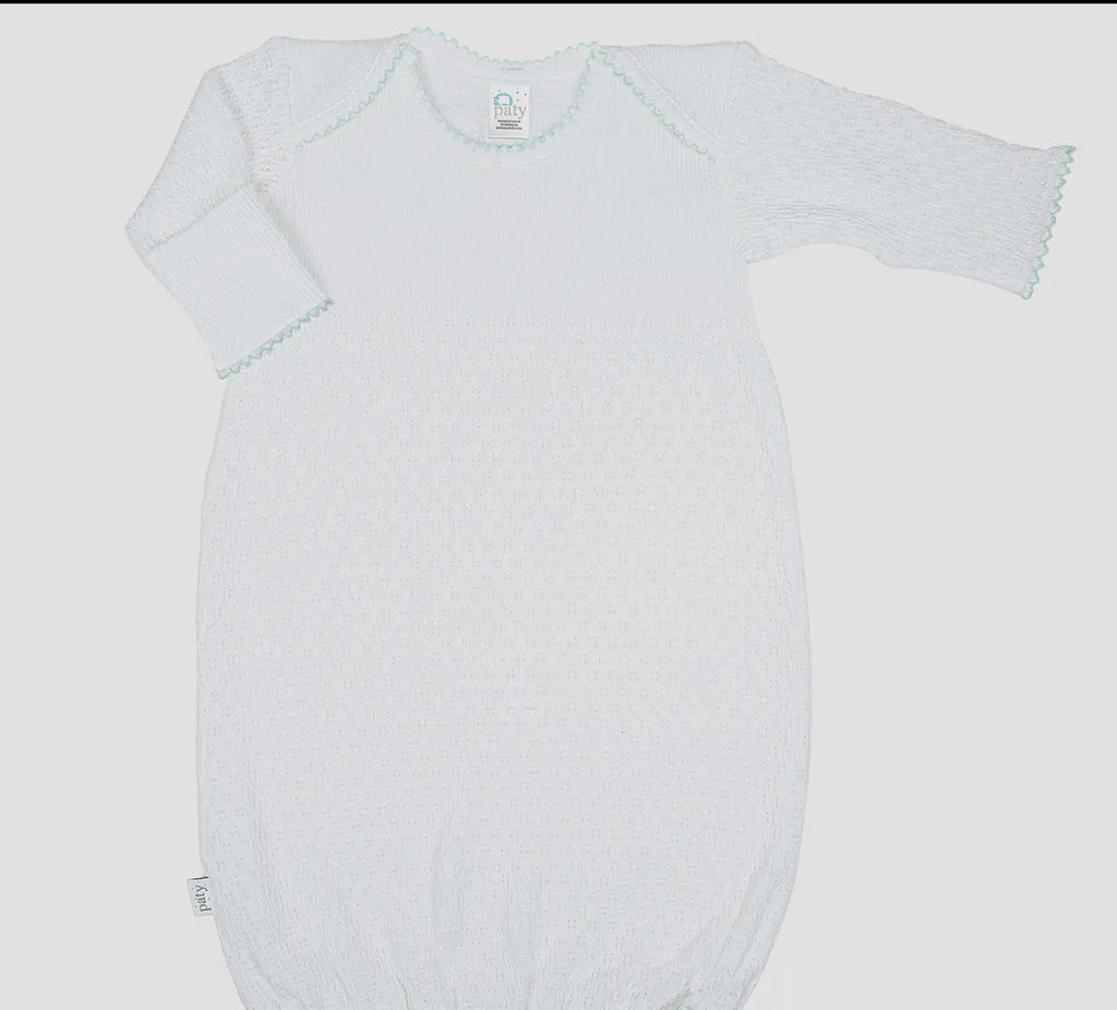 Paty Knit Overlap Gown-Mint