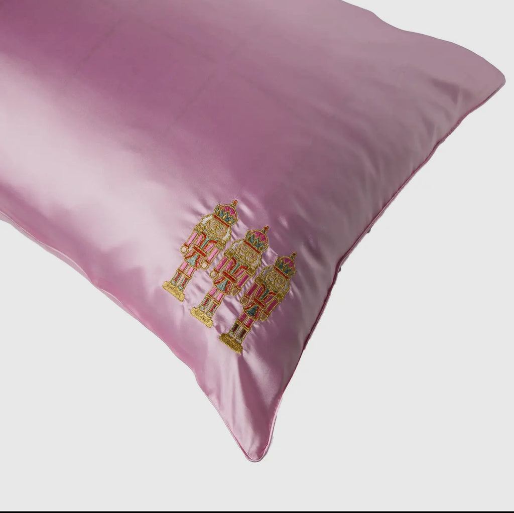 Nutcracker embroidered pillow case