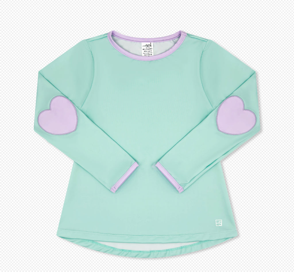 Kyle T Long Sleeve-Cool Mint/Petal Purple