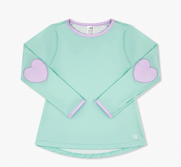 Kyle T Long Sleeve-Cool Mint/Petal Purple