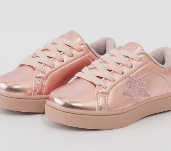 Girls star sneaker metallic pink
