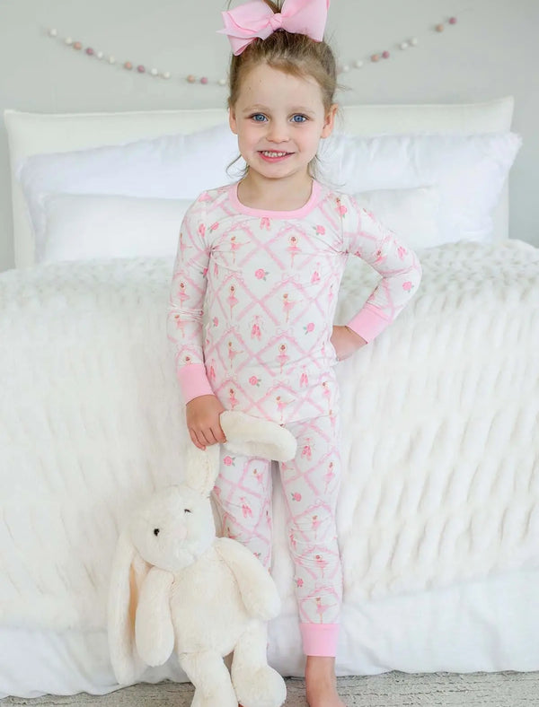 Two Piece Bamboo Pajamas Set-Darling Ballerina