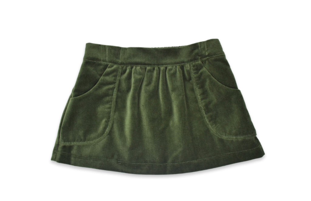 Isabella Skirt - Green Velvet