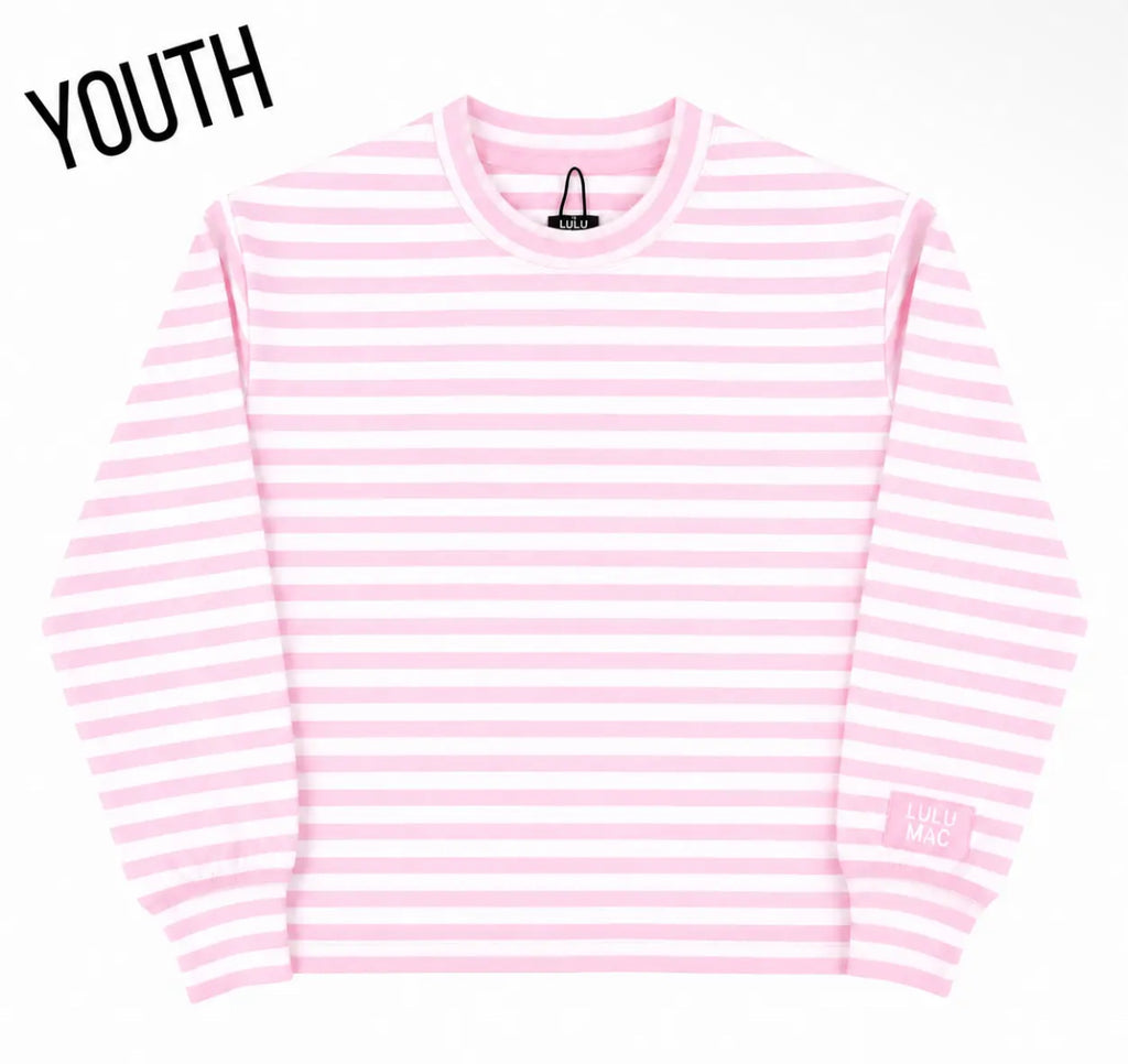 Long Sleeve Top-Light Pink Stripe