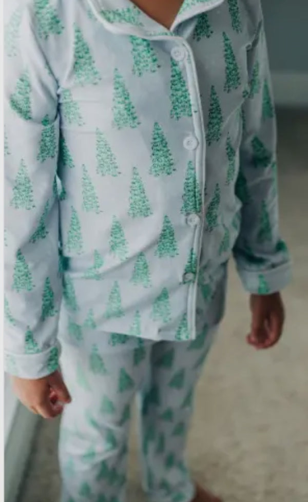Blue Christmas Tree Pajamas