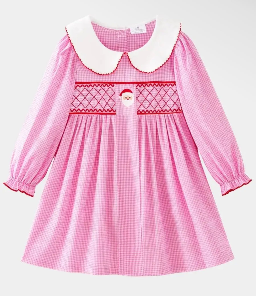 Pink Gingham Santa Dress
